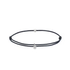 Black Cord Bracelet In Silver
