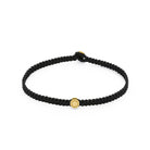 Black Octagon Macrame Bracelet In Gold