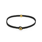 Black Octagon Macrame Bracelet In Gold