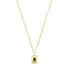 Black Stone Necklace In Gold