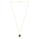 Black Stone Necklace In Gold