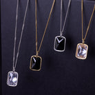 Black Stone Necklace In Gold