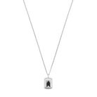 Black Stone Necklace In Silver