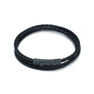 Black Triple Leather Bracelet In Oxide