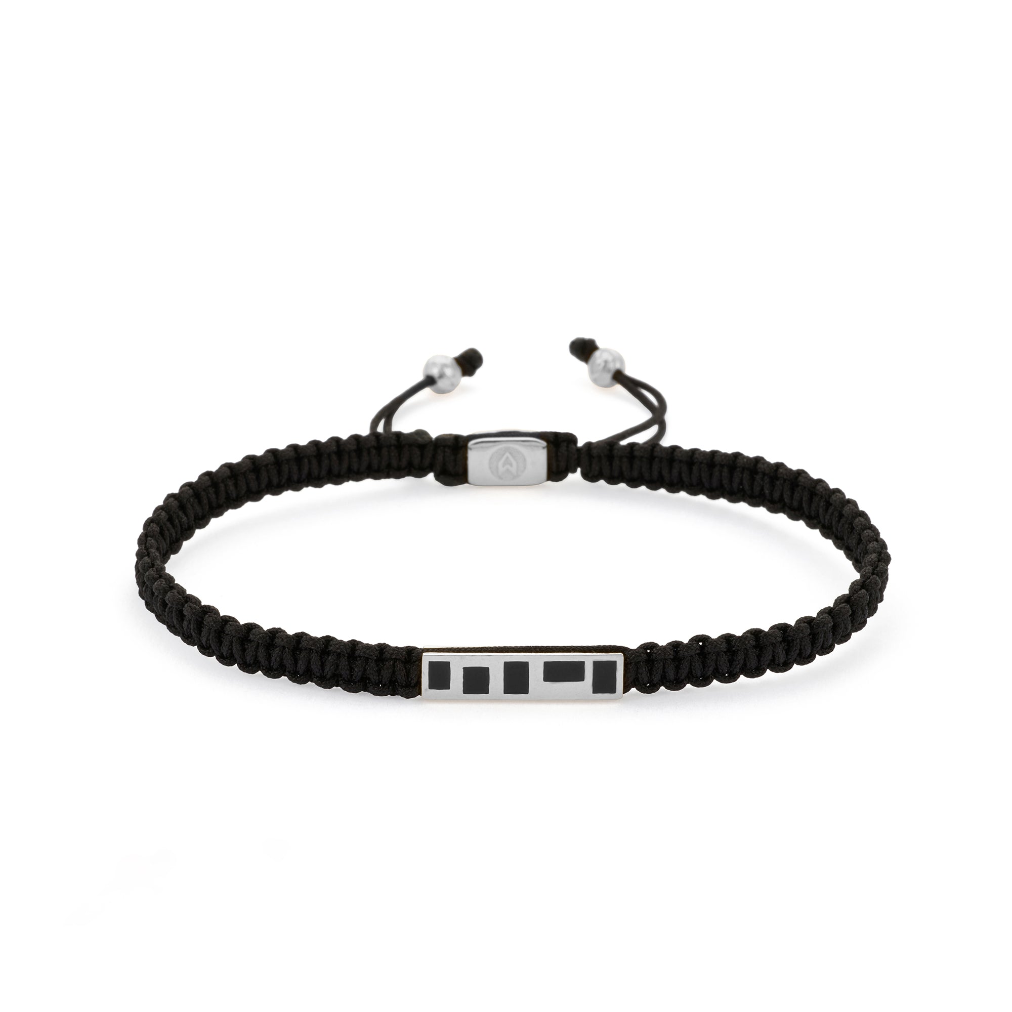 Black Wall Bracelet In Silver