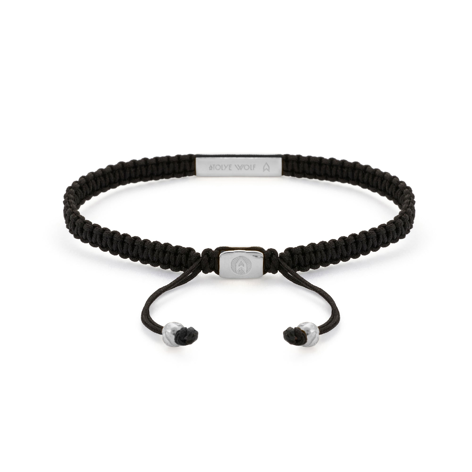 Black Wall Bracelet In Silver