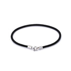 Black Woven Bracelet In Silver