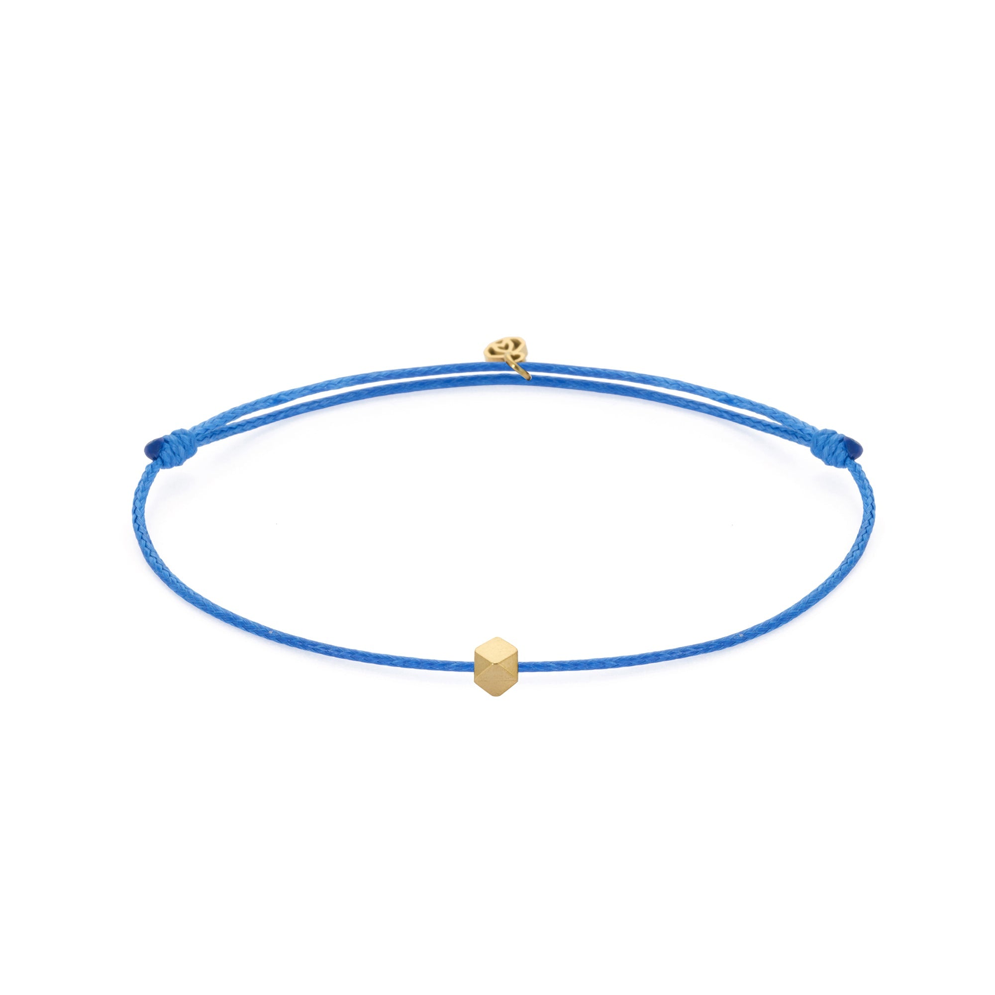 Blue Cord Bracelet In Gold