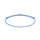 Blue Cord Bracelet In Silver