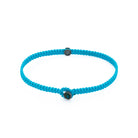 Blue Octagon Macrame Bracelet In Oxide