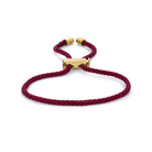 Claret Red Lace Bracelet In Gold