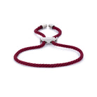 Claret Red Lace Bracelet In Silver