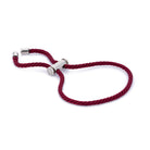 Claret Red Lace Bracelet In Silver