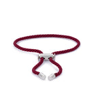 Claret Red Lace Bracelet In Silver