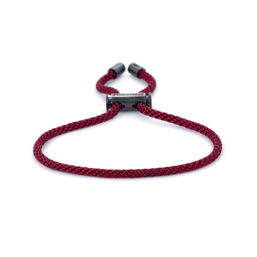 Claret Red Lace Bracelet In Oxide
