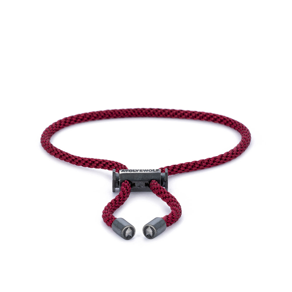 Claret Red Lace Bracelet In Oxide