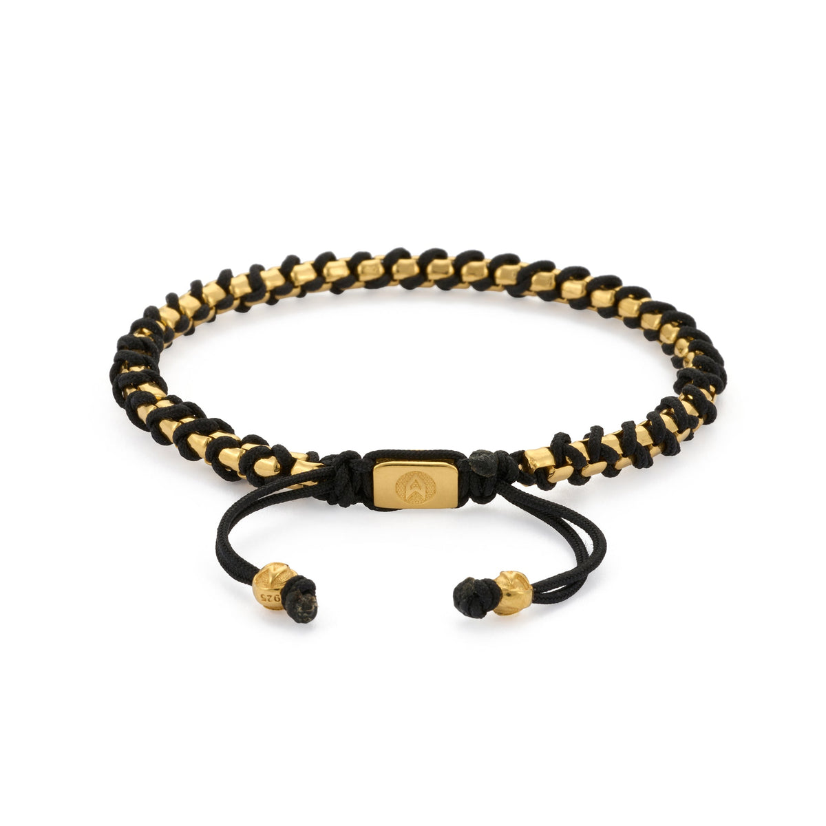 Box Chain Macrame Bracelet In Gold