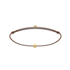 Brown Cord Bracelet In Gold