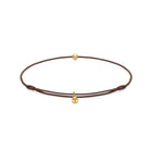 Brown Cord Bracelet In Gold