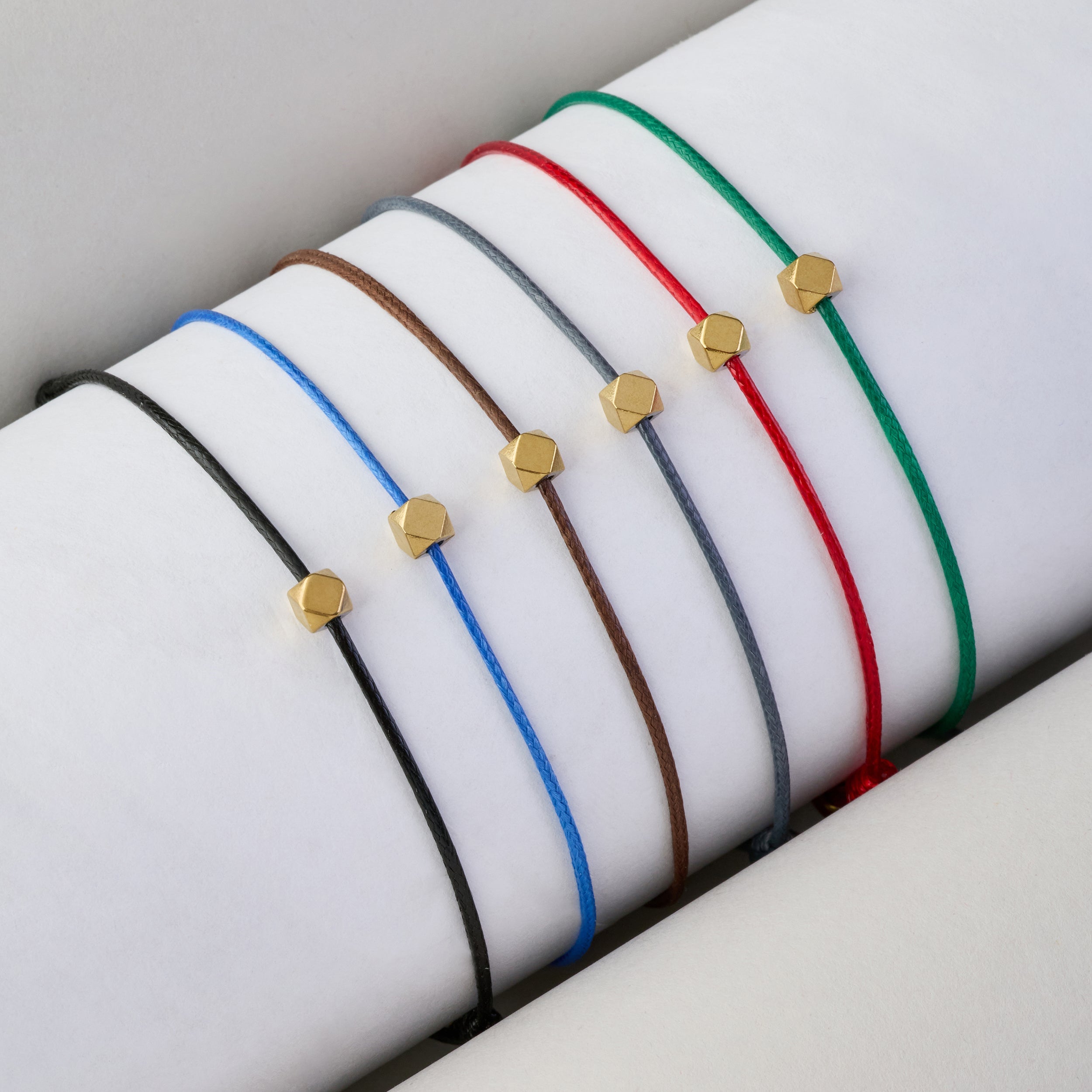 Brown Cord Bracelet In Gold