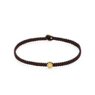 Brown Octagon Macrame Bracelet In Gold