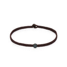 Brown Octagon Macrame Bracelet In Oxide