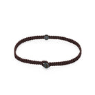 Brown Octagon Macrame Bracelet In Oxide
