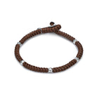 Brown Snake Knot Bracelet In Silver