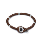 Brown Snake Knot Bracelet In Silver