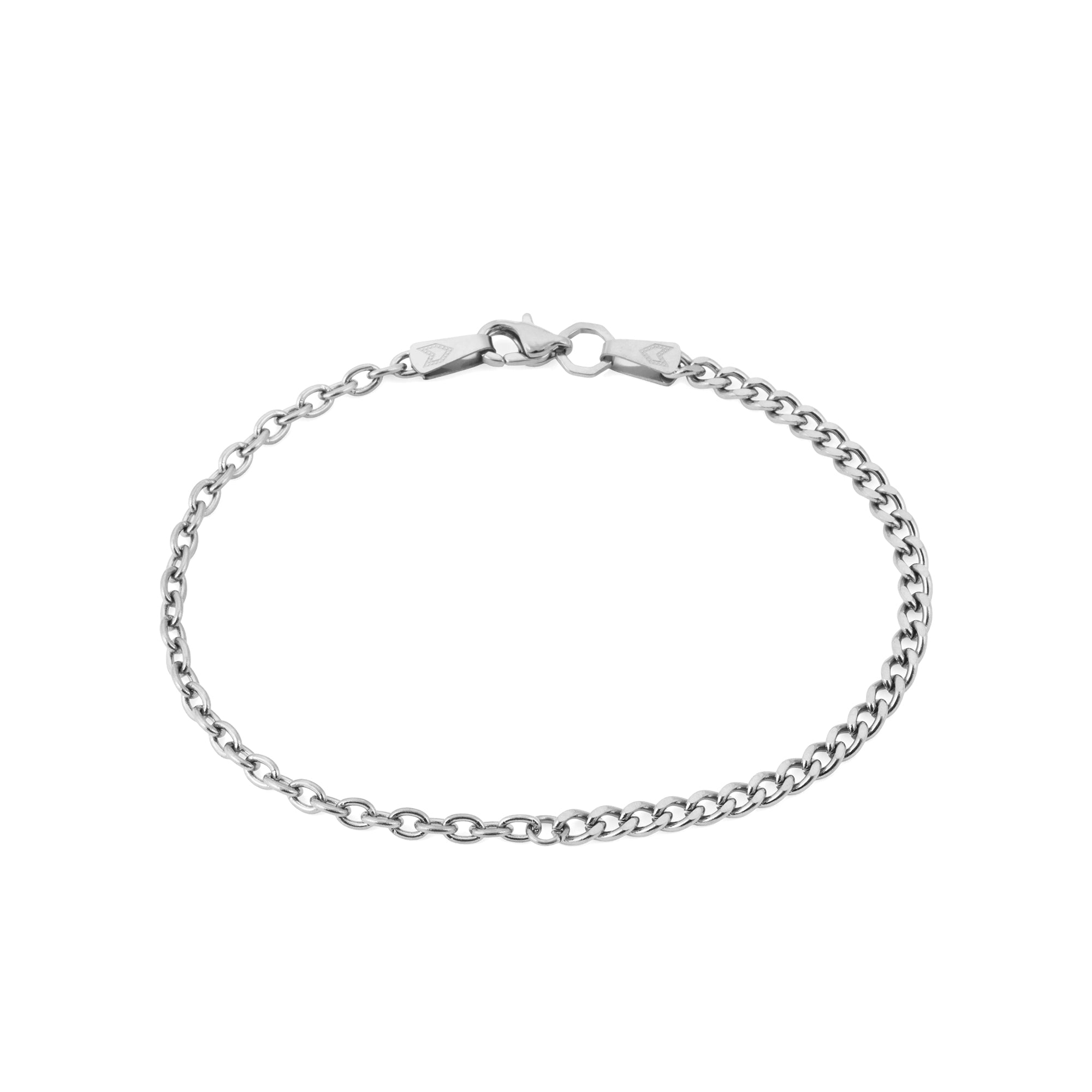 Cable Curb Bracelet In Silver
