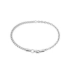 Cable Curb Bracelet In Silver