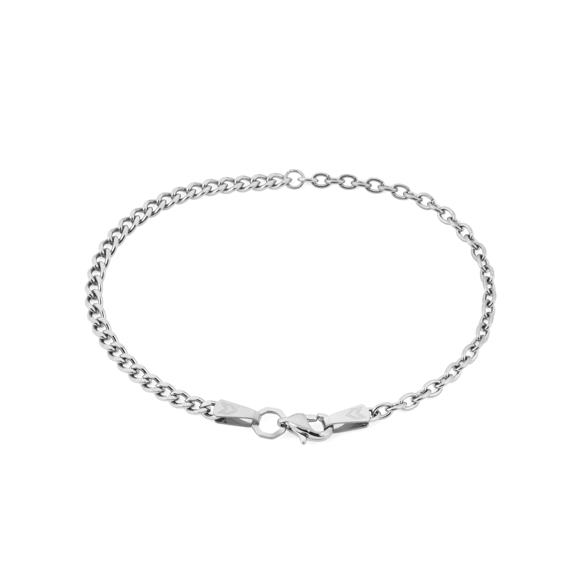 Cable Curb Bracelet In Silver