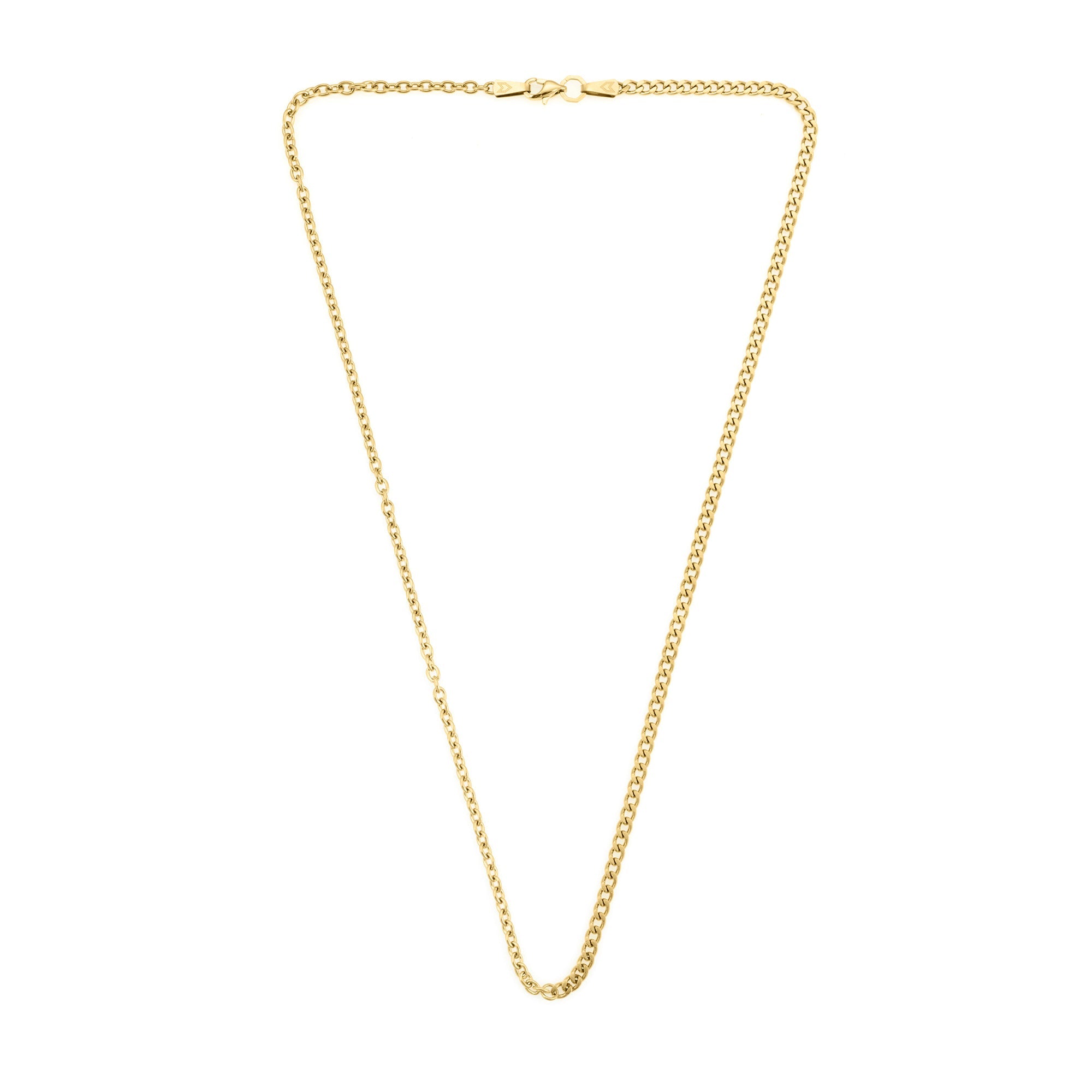 Cable Curb Necklace In Gold