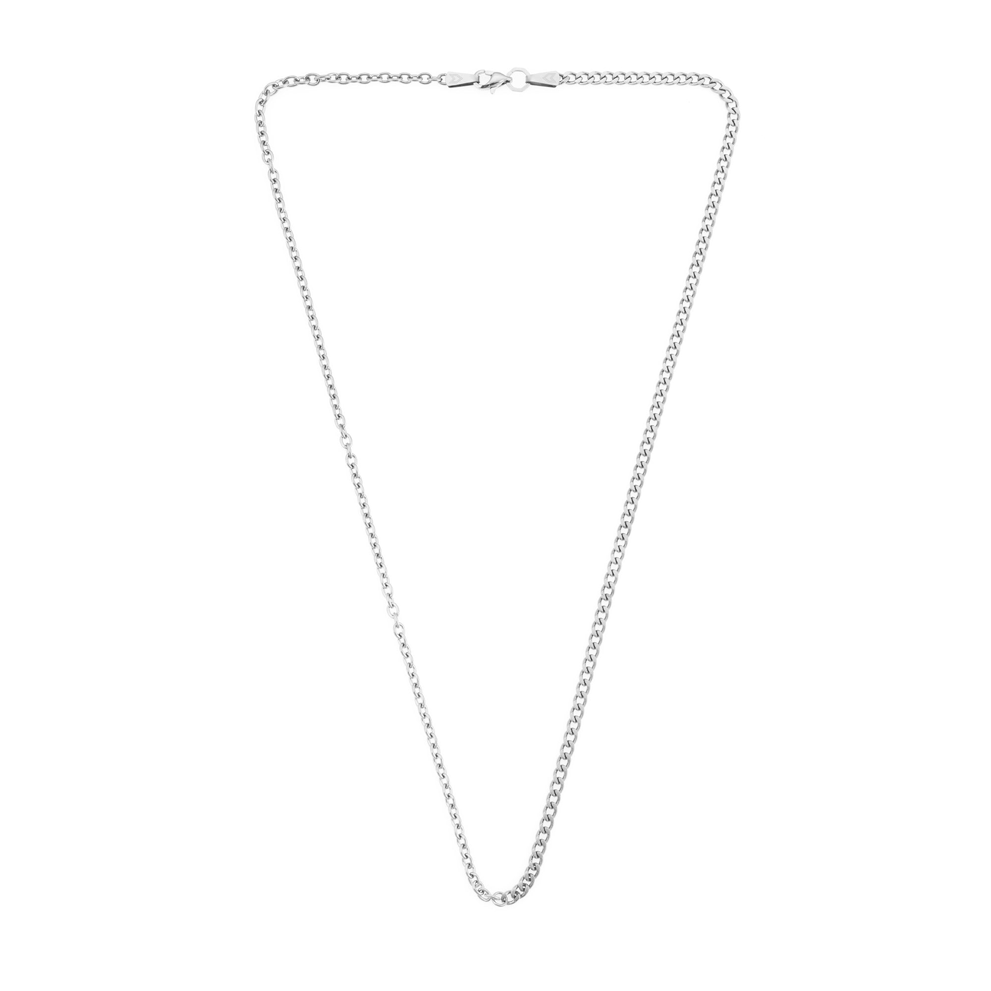 Cable Curb Necklace In Silver