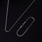 Cable Curb Necklace In Silver