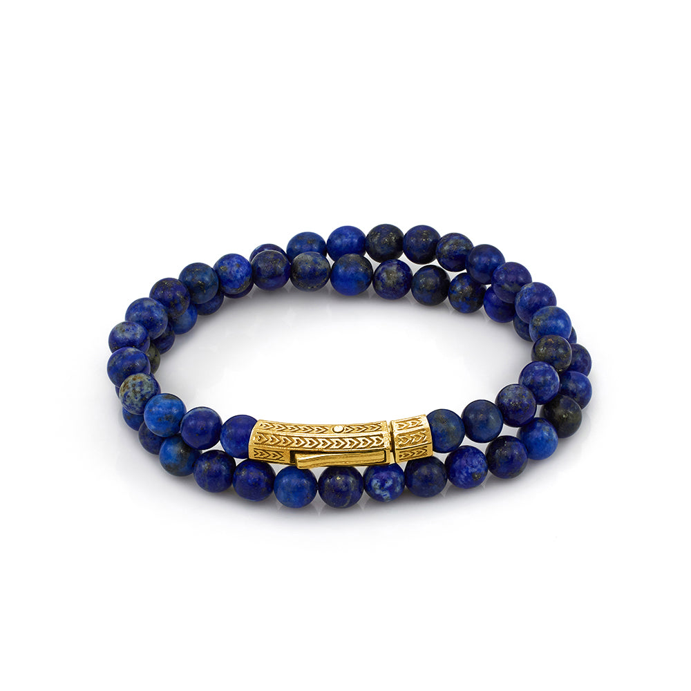Double Lapis Bracelet In Gold