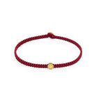 Claret Red Octagon Macrame Bracelet In Gold