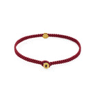Claret Red Octagon Macrame Bracelet In Gold