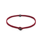 Claret Red Octagon Macrame Bracelet In Oxide