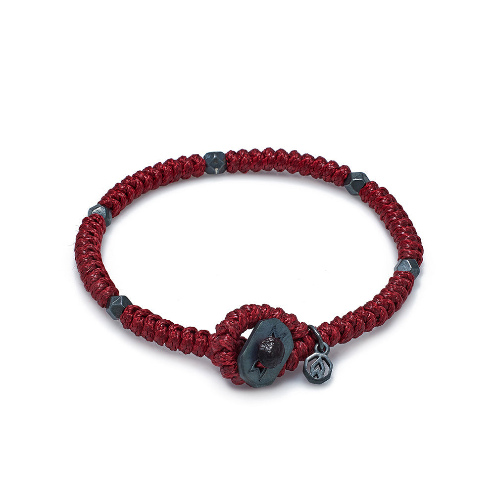 Claret Red Snake Knot Bracelet In Oxide