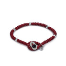 Claret Red Snake Knot Bracelet In Silver