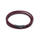 Claret Red Triple Leather Bracelet In Oxide