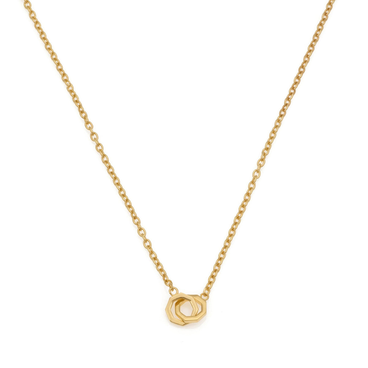 Couple Octagon Necklace In Gold