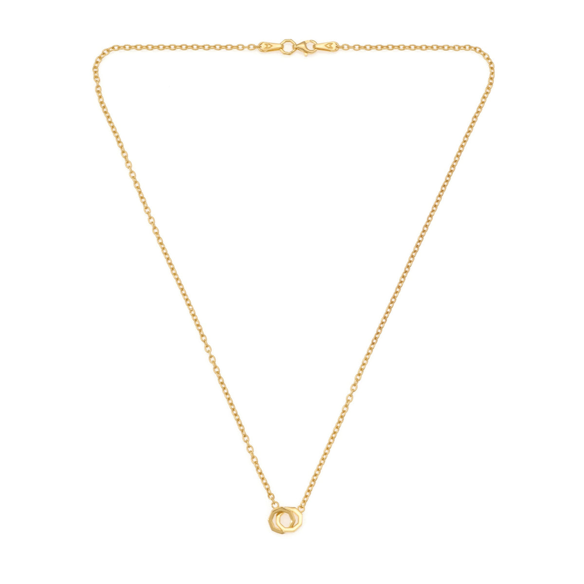 Couple Octagon Necklace In Gold
