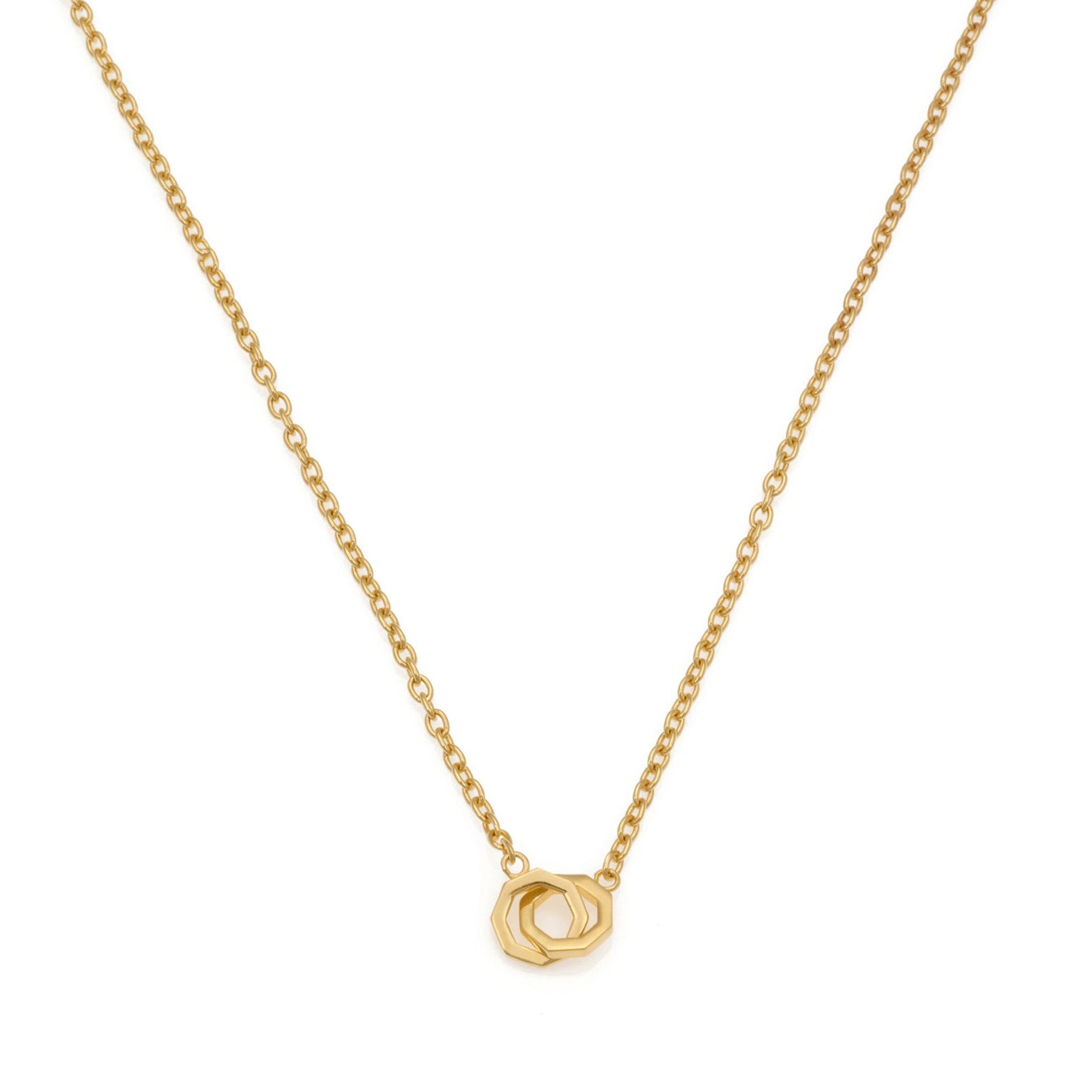 Couple Octagon Necklace In Gold