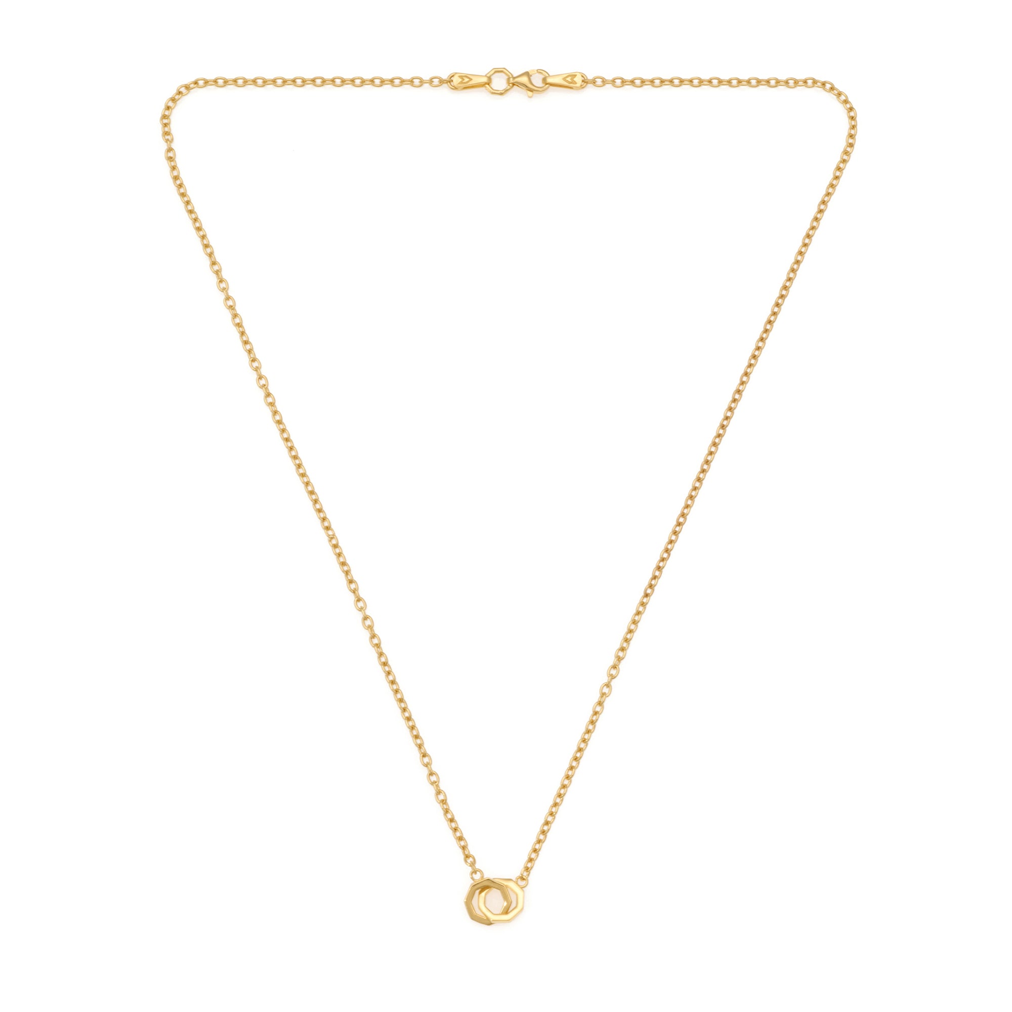 Couple Octagon Necklace In Gold