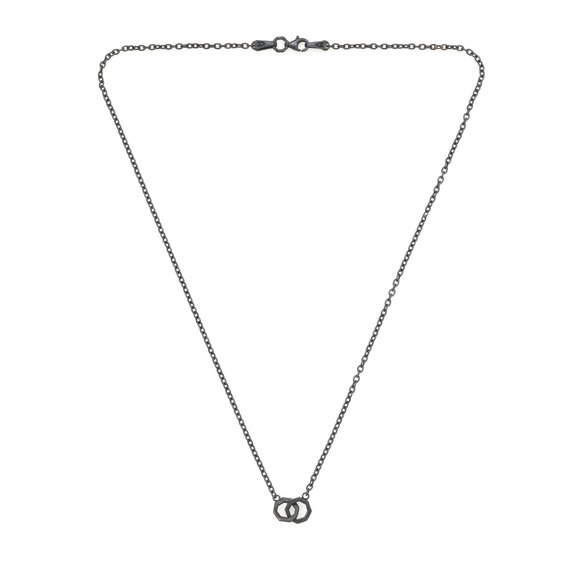 Couple Octagon Necklace In Oxide
