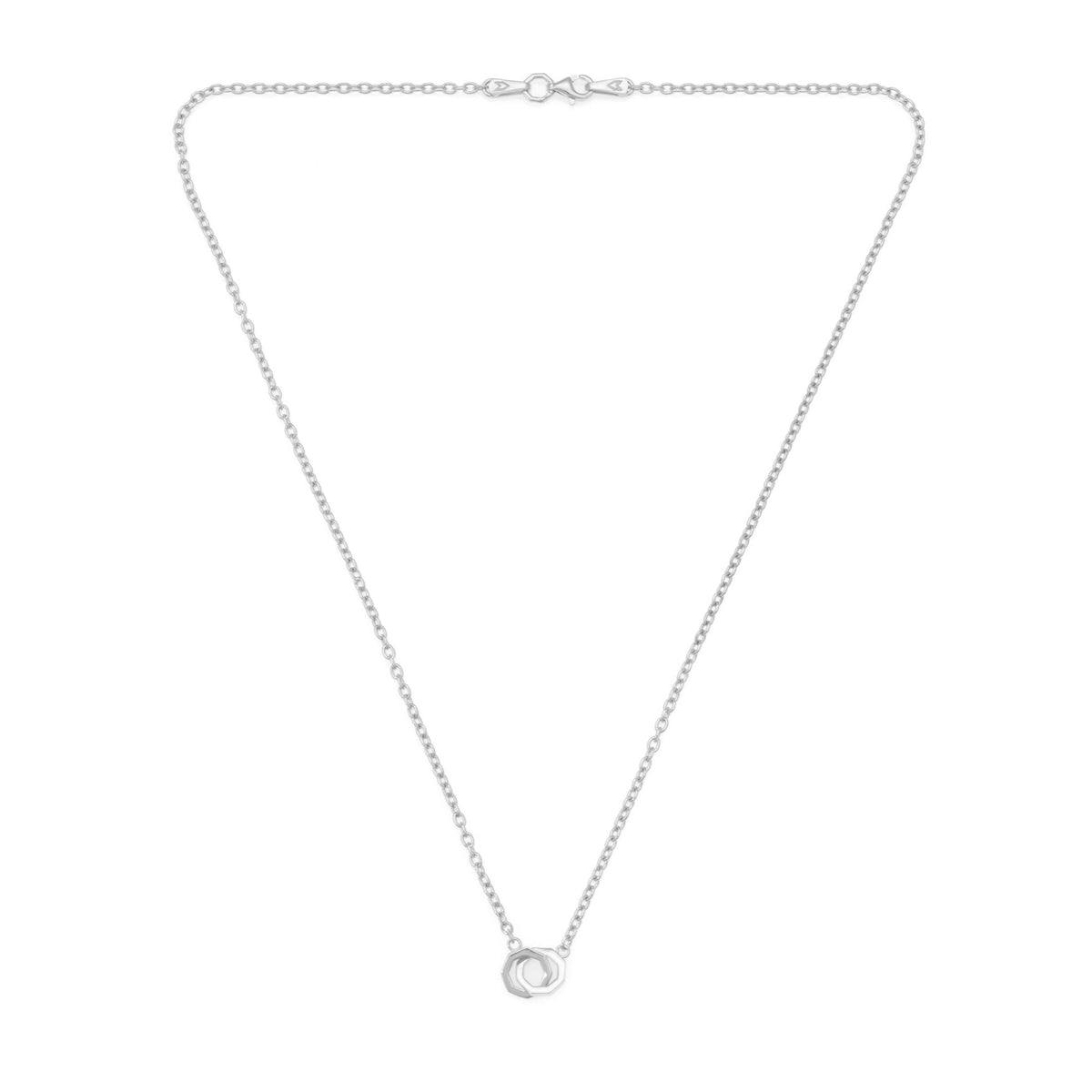 Couple Octagon Necklace In Silver