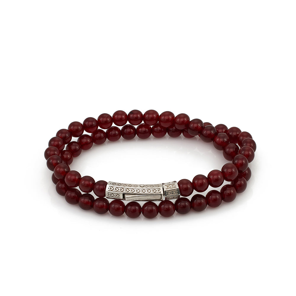 Double Agate Bracelet In Silver