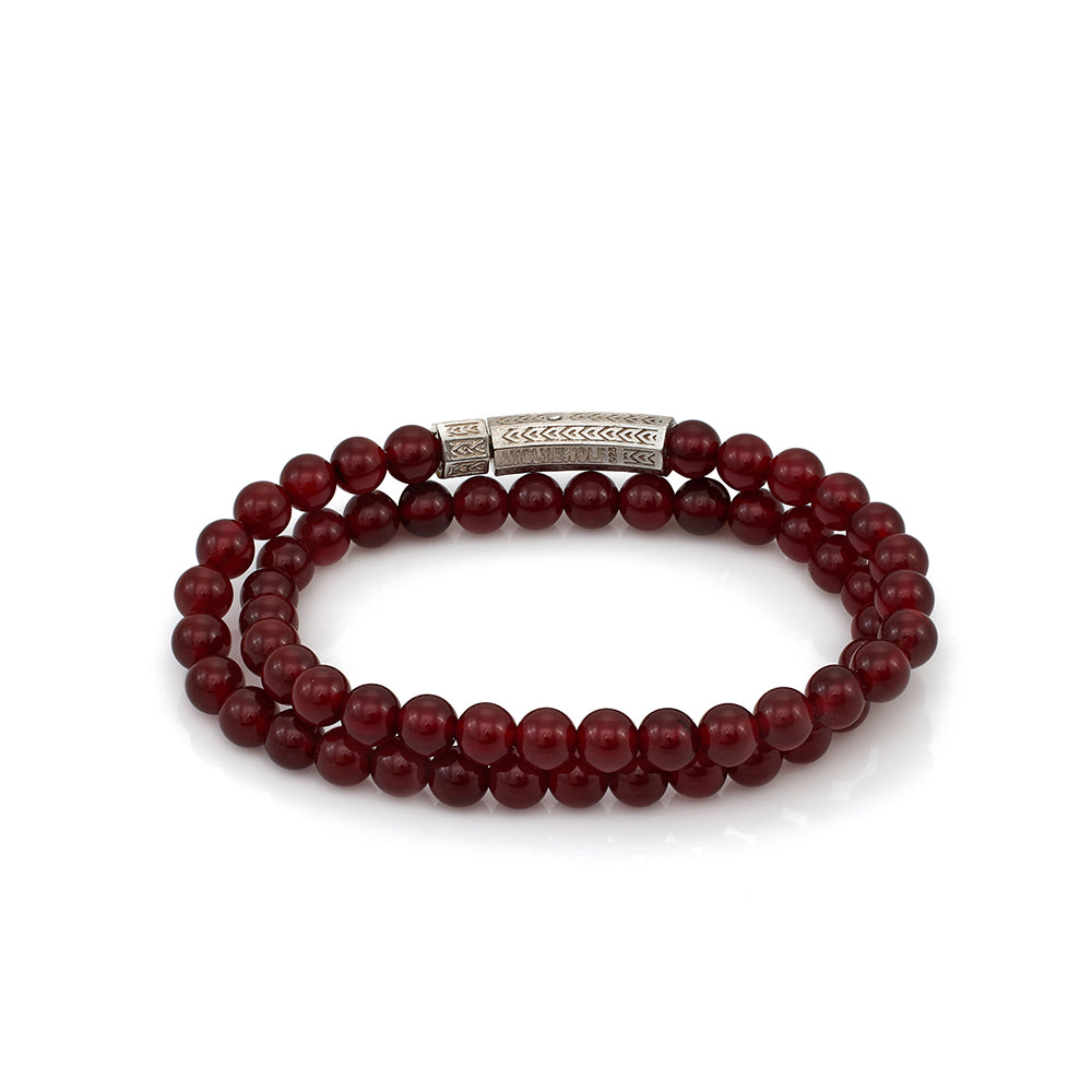 Double Agate Bracelet In Silver